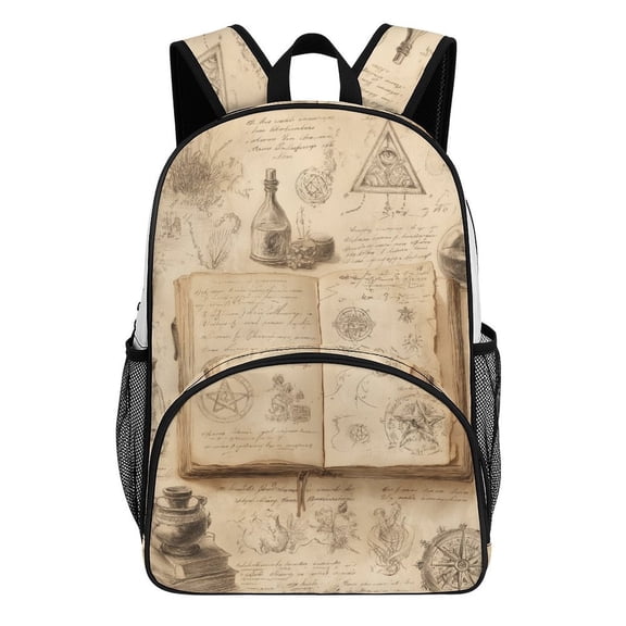Ancient Grimoire Mystical Alchemy Secrets Teenage Backpack Middle Students Bookbag Outdoor Daypack