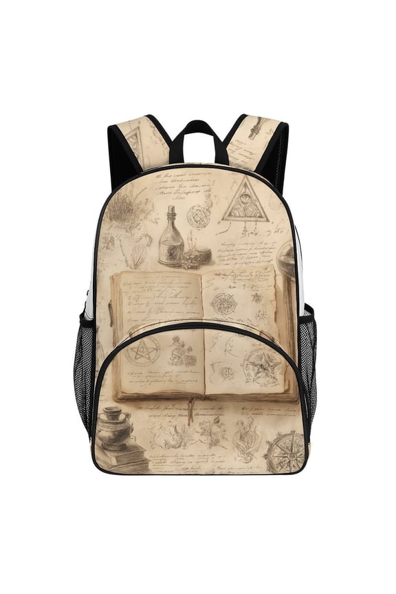 Ancient Grimoire Mystical Alchemy Secrets Teenage Backpack Middle Students Bookbag Outdoor Daypack