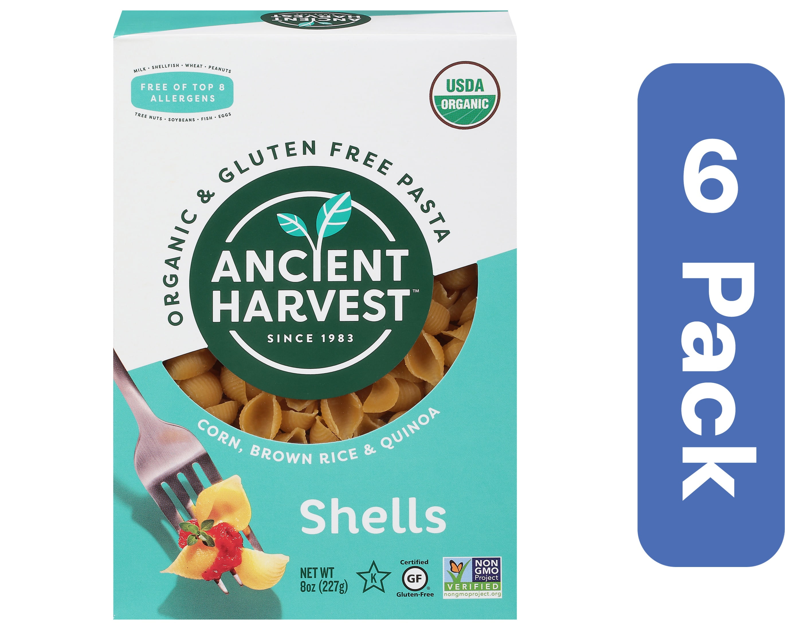 Ancient harvest gluten free pasta shells 8 oz pack of 6 walmart