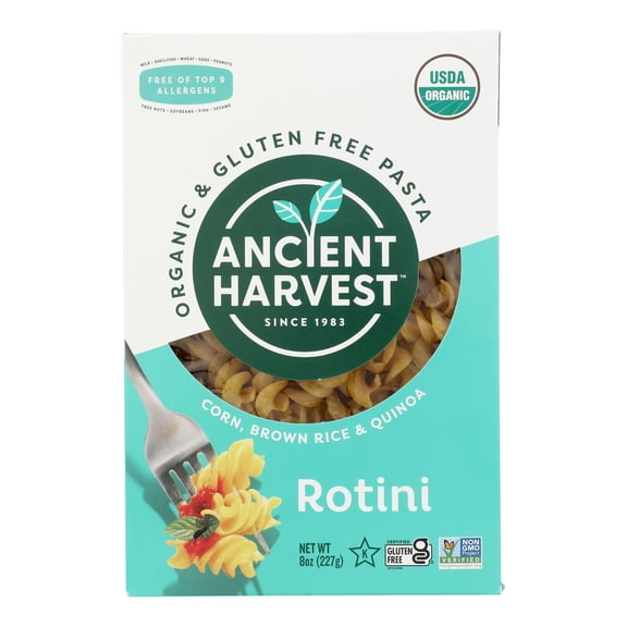 Ancient Harvest - Organic Gluten Free Quinoa Supergrain Pasta - Rotelle - Case of 12 - 8 oz