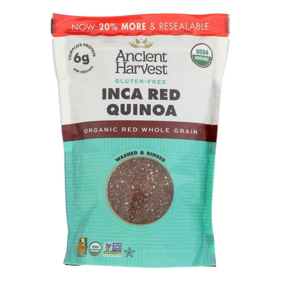 Ancient Harvest Organic Quinoa - Inca Red Grains - Case of 12 - 14.4 oz