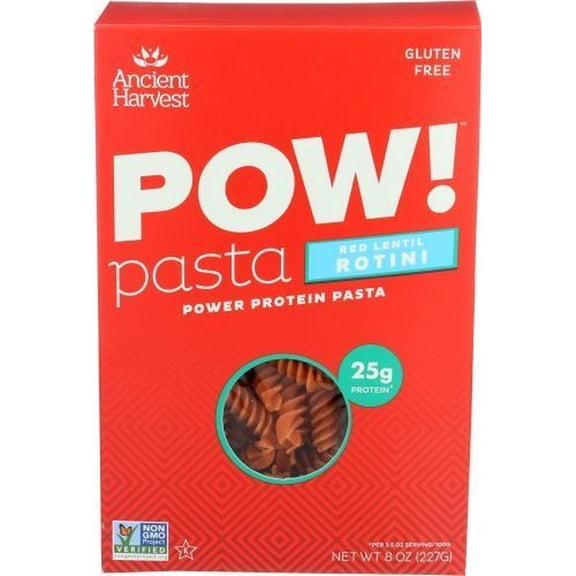 Ancient Harvest Red Lentil Rotini Pasta, 8 Ounce -- 6 per Case.