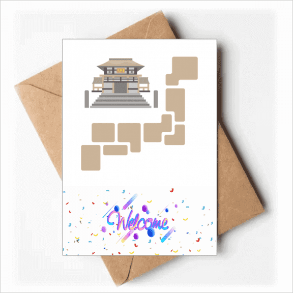 Ancient Inheritance Stepped Architecture Welcome Back Greeting Cards Envelopes Blank