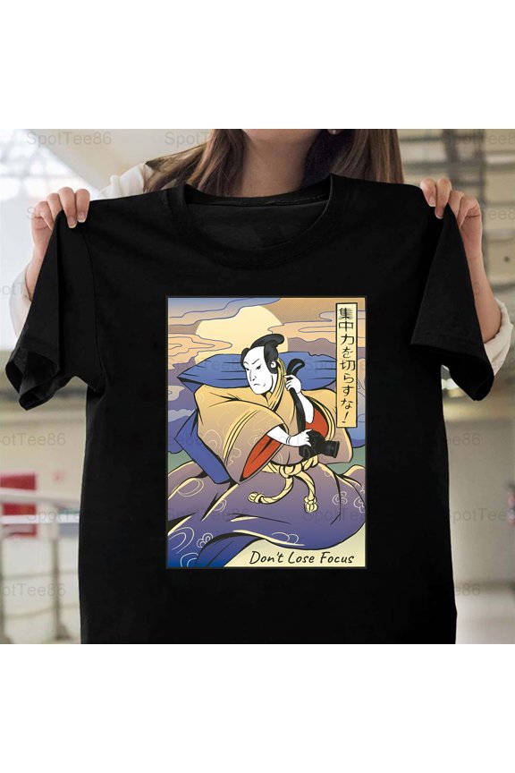 Ancient Japanese Retro Samurai Warrior Photographer Unisex T-Shirt Y2895, Up to Size 5XL