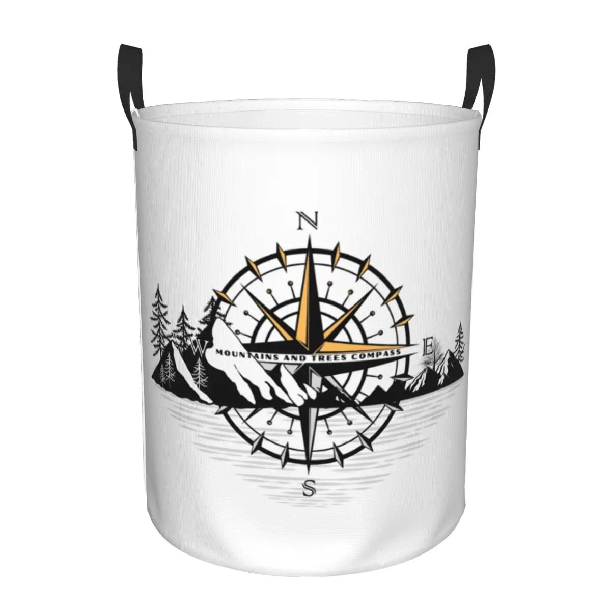 Ancient Map Compass Laundry Basket Collapsible Direction Campers