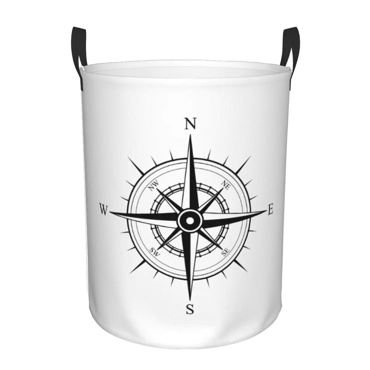 Ancient Map Compass Laundry Basket Collapsible Direction Campers
