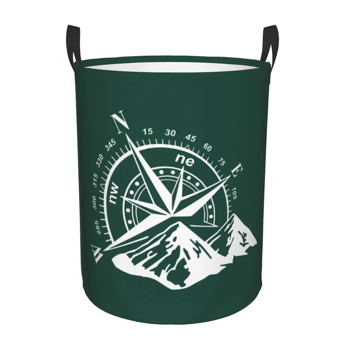 Ancient Map Compass Laundry Basket Collapsible Direction Campers