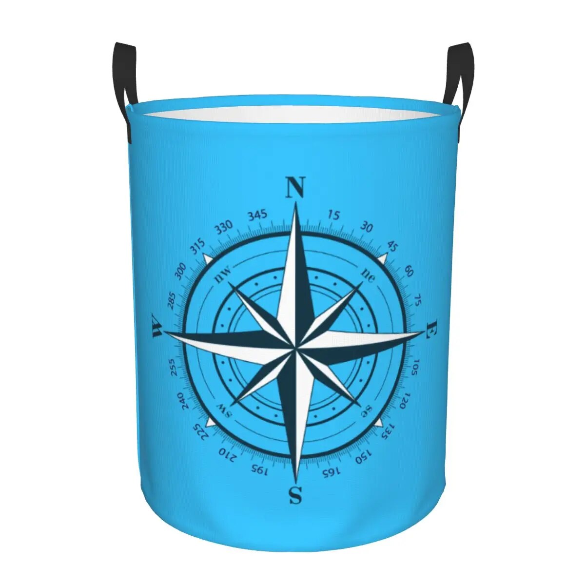 Ancient Map Compass Laundry Basket Collapsible Direction Campers