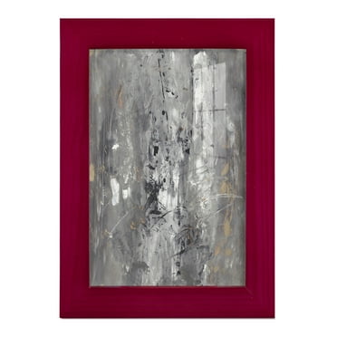 Ancient Marks I - Framed Print w/glass - Cherry Red