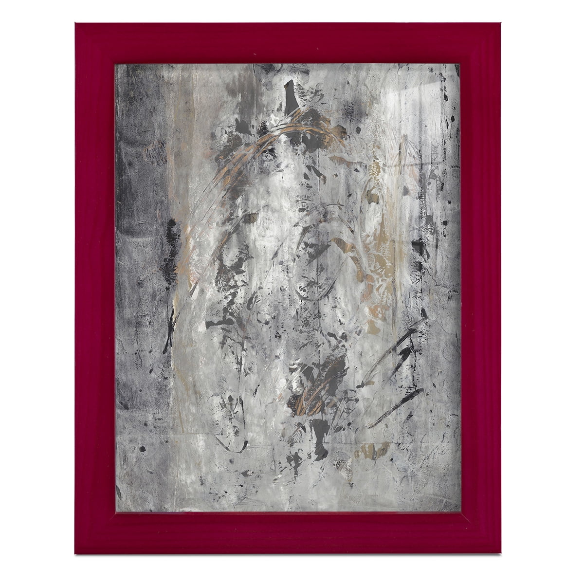 Ancient Marks II - Framed Print w/glass - Cherry Red