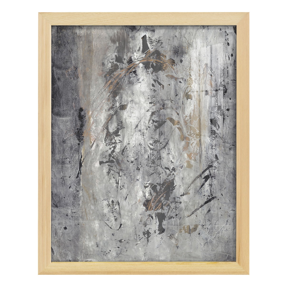 Ancient Marks II - Framed Print w/glass - Natural Wood