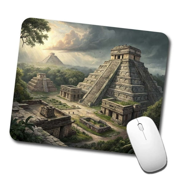 Ancient Maya Temples Step Pyramids Mouse Pad Low Profile Gaming Mat