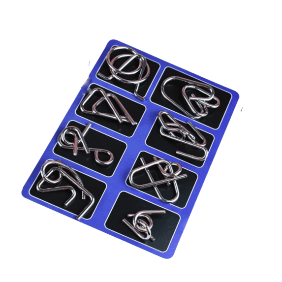 Ancient Metals 8-Piece Metal Puzzle Set – Brain Teaser Disentanglement Puzzles for Adults & Teens, Logic Game Gifts for Men, Stress Relief Desk Toys, Unique Metal Mind Challenges