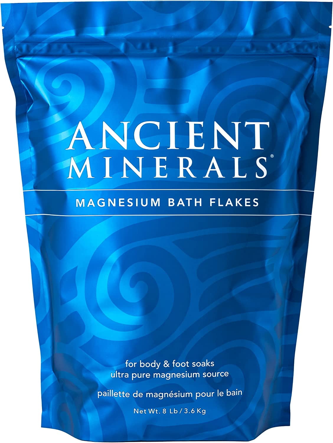 Ancient Minerals Magnesium Bath Flakes, Natural Bath Soak for Relaxation and Muscle Relief, 8