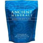 Ancient Minerals Magnesium Bath Flakes for Soaking and Muscle Relief, Unscented, 1.65 lbs