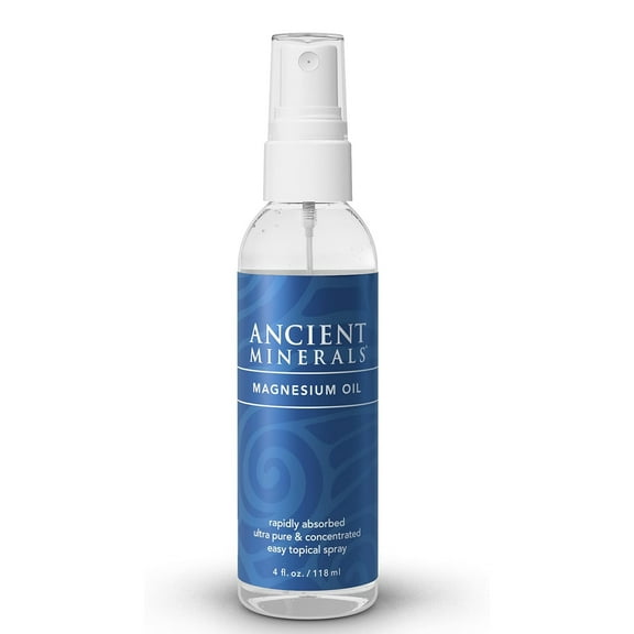 Ancient Minerals Magnesium Oil Spray Bottle, Topical Magnesium Spray for Leg Cramps, Soreness, and Stress Relief, 4 oz