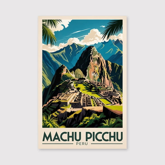 Ancient Mountain City Travel Print Canvas Wall Art, Ancient Mountain City Wall Hanging Home decor Ancient Mountain City Canvas Art, Peru Art Canvas Peru-1WN1238