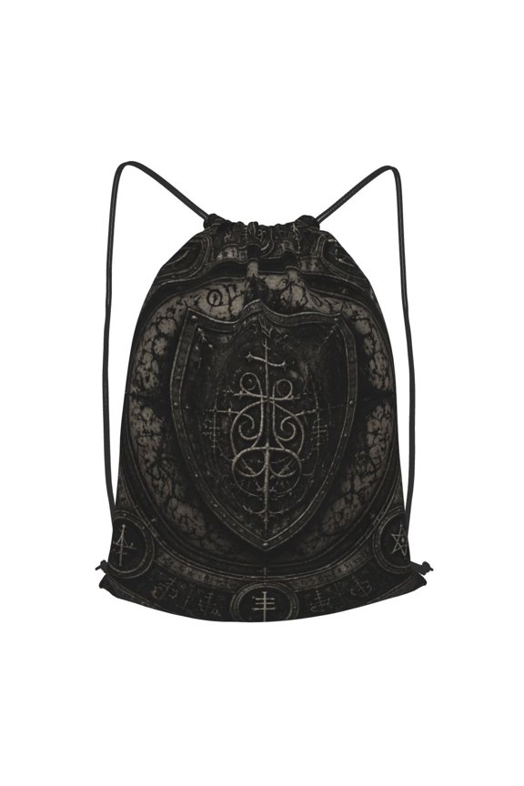 Ancient Mystical Shield Art Print Drawstring Backpack Gym String Bag Sports Sackpack Cinch Sack, M
