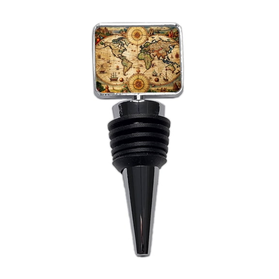 Ancient Nautical World Maritime Map Wine Bottle Stopper Cap Plug