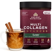Ancient Nutrition Advanced Hydrolyzed Collagen Peptides Powder Protein Lean with Probiotics and Vitamin C, Cinnamon, for Women & Men, Supports Healthy Weight Ma