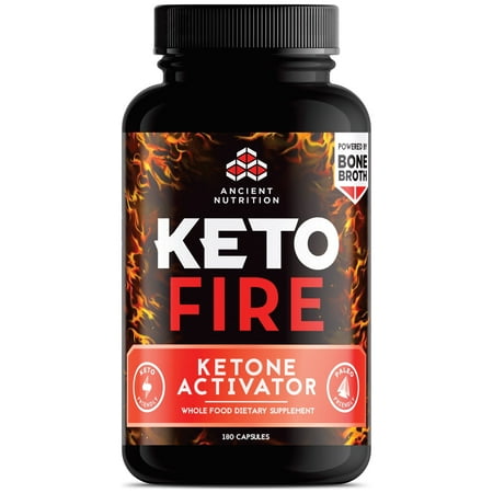 Ancient Nutrition KetoFIRE Capsules, Electrolytes and Caffeine, 180 count