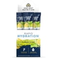thumbnail image 1 of Ancient Nutrition Rapid Hydration Electrolyte Powder, Lemon Lime, Sea Salt & Red Marine Algae, Hydration & Cellular Health, 15 Servings, 1 of 6