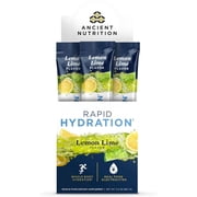 Ancient Nutrition Rapid Hydration Electrolyte Powder, Lemon Lime, Sea Salt & Red Marine Algae, Hydration & Cellular Health, 15 Servings