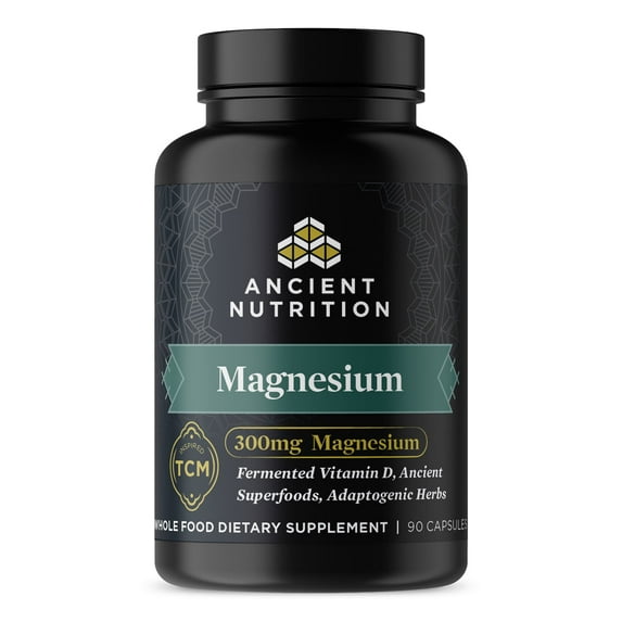 Ancient Nutrition, Magnesium 300mg with Vitamin D for Immune Support 90 Capsules