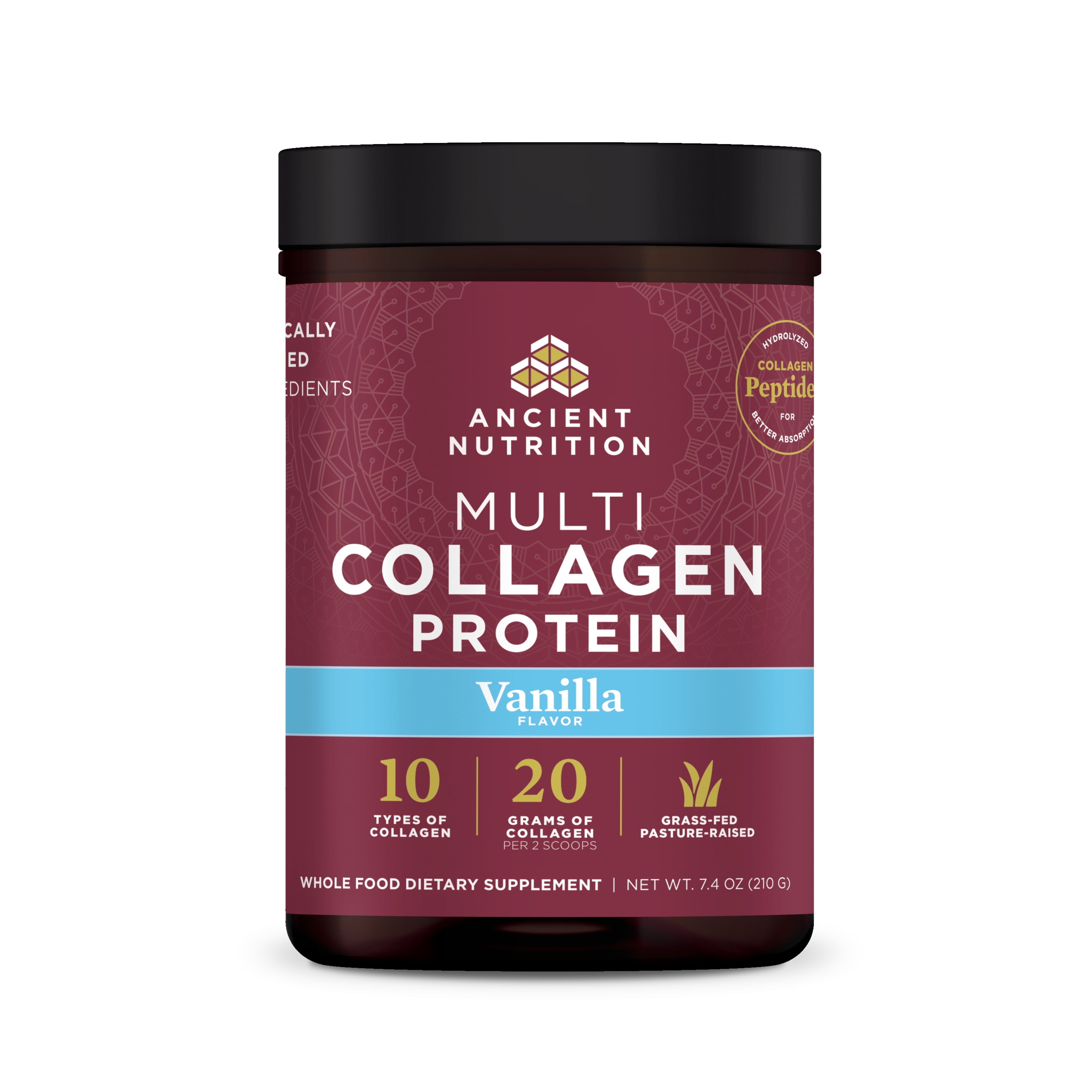 Ancient Nutrition Hydrolyzed Collagen Peptides Powder, Vanilla Multi Collagen Powder for Women and Men, 20 Servings, Supports Skin and Nails, Gut Health