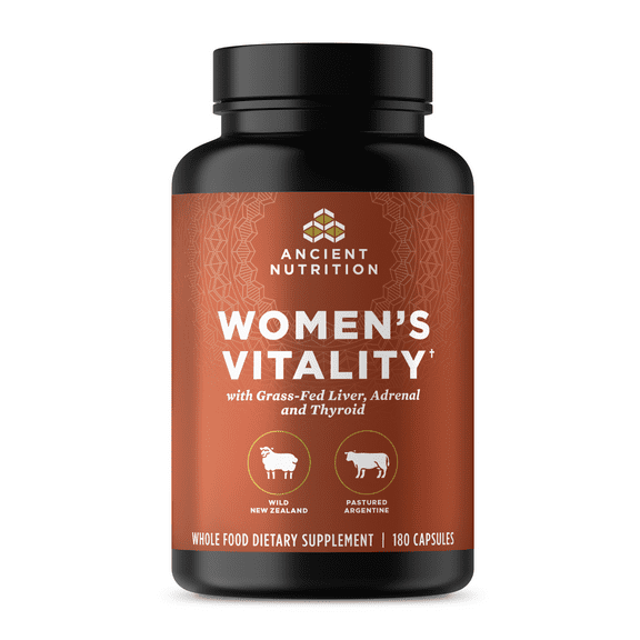Ancient Nutrition Organ Supplements for Women, Grass-Fed and Wild Organ Complex Capsules, Supports Women's Vitality, Healthy Aging, 180 Ct