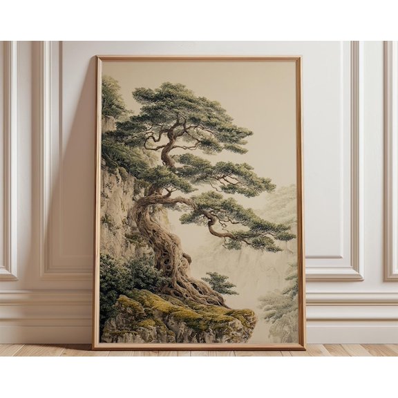 Ancient Oak Tree Forest Wall Art Print, Unframed Paper Poster 16x20in