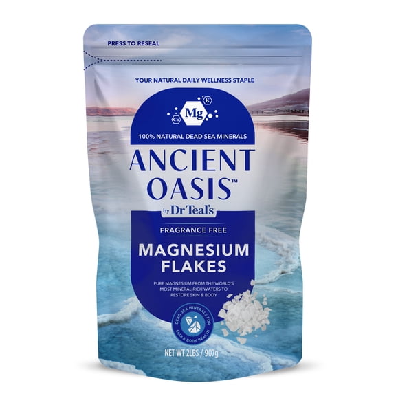 Ancient Oasis by Dr Teals Fragrance Free Magnesium Flakes, 2 lbs.
