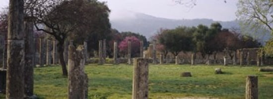 Ancient Olympia Olympic Site Greece Canvas Art - Panoramic Images (36 x 13)