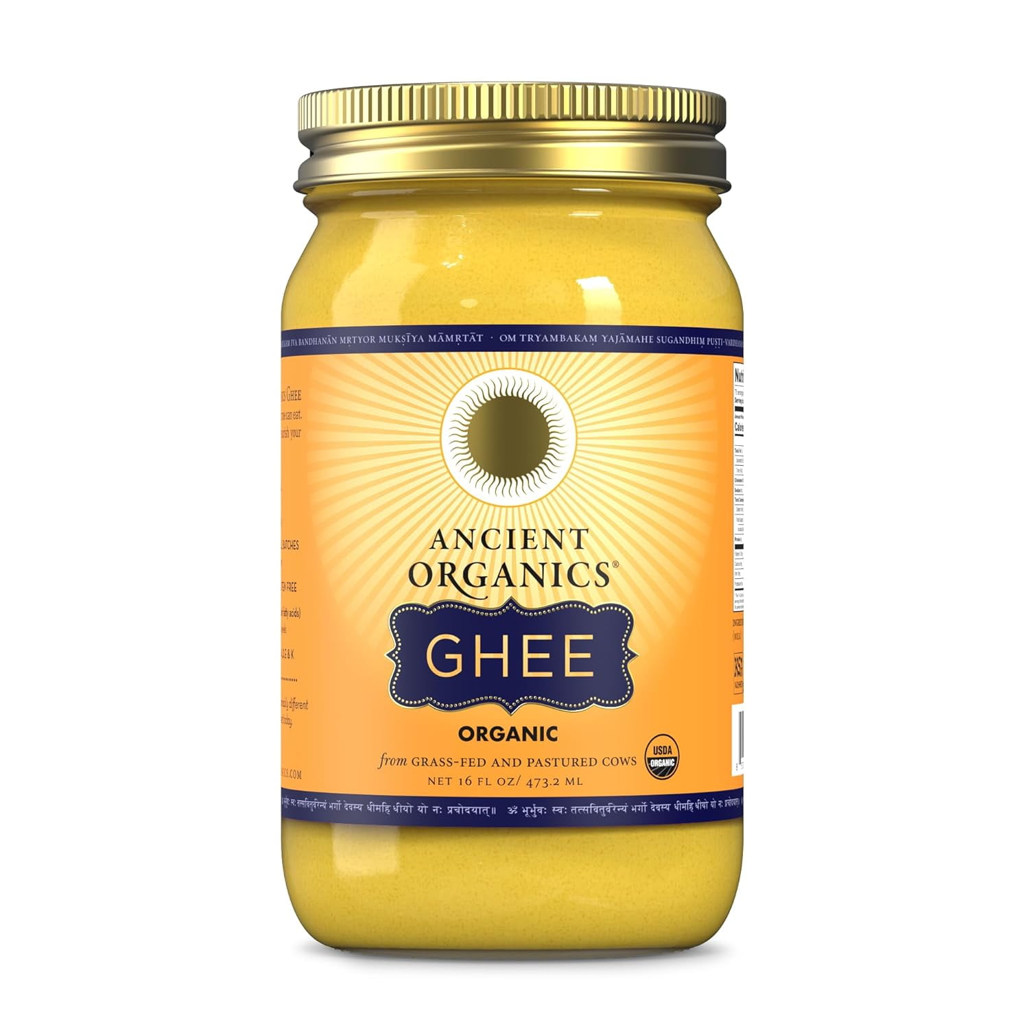 Ancient Organics Ghee, Organic Grass Fed Ghee Butter Gluten Free Ghee