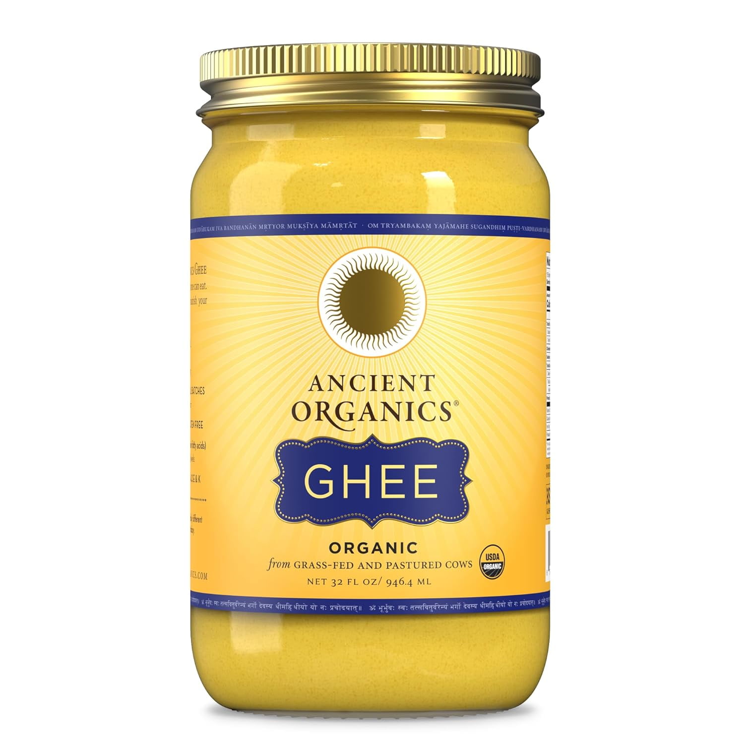 Ancient Organics Ghee, Organic Grass Fed Ghee Butter Gluten Free Ghee