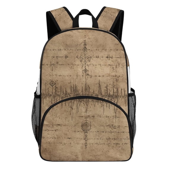 Ancient Parchment Cryptic Heartbeat Symbols Backpacks for Backpack for Bookbag