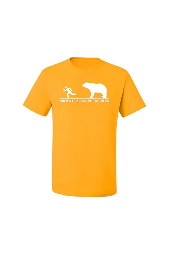Ancient Personal Trainers Funny Bear Chase Men Tee