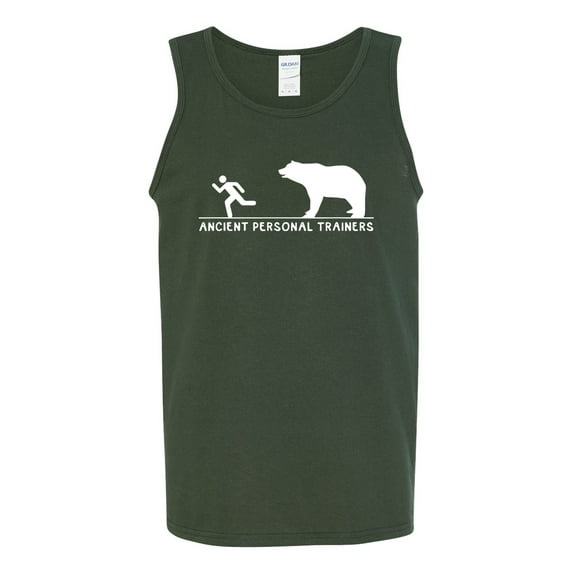 Wild Bobby Ancient Personal Trainers Funny Bear Chase Men Tank Top