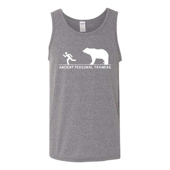 Wild Bobby Ancient Personal Trainers Funny Bear Chase Men Tank Top