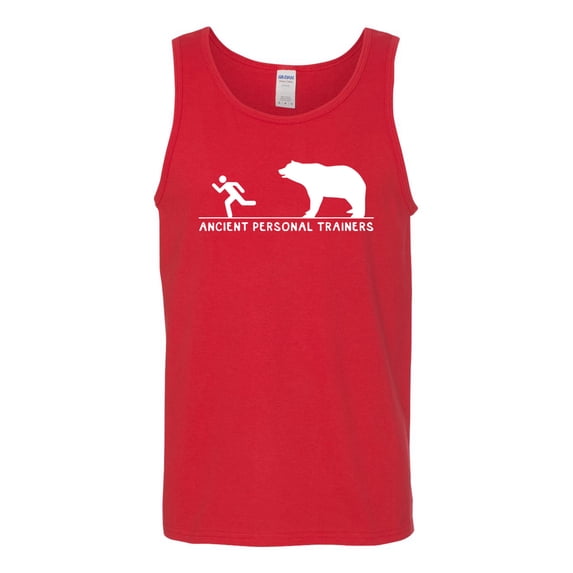 Wild Bobby Ancient Personal Trainers Funny Bear Chase Men Tank Top