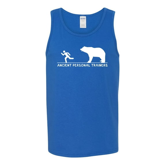 Wild Bobby Ancient Personal Trainers Funny Bear Chase Men Tank Top