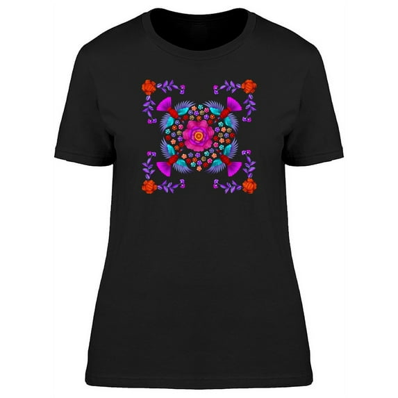 Ancient Pink Flowers Artwork T-Shirt Women -Image by Shutterstock, Female Small