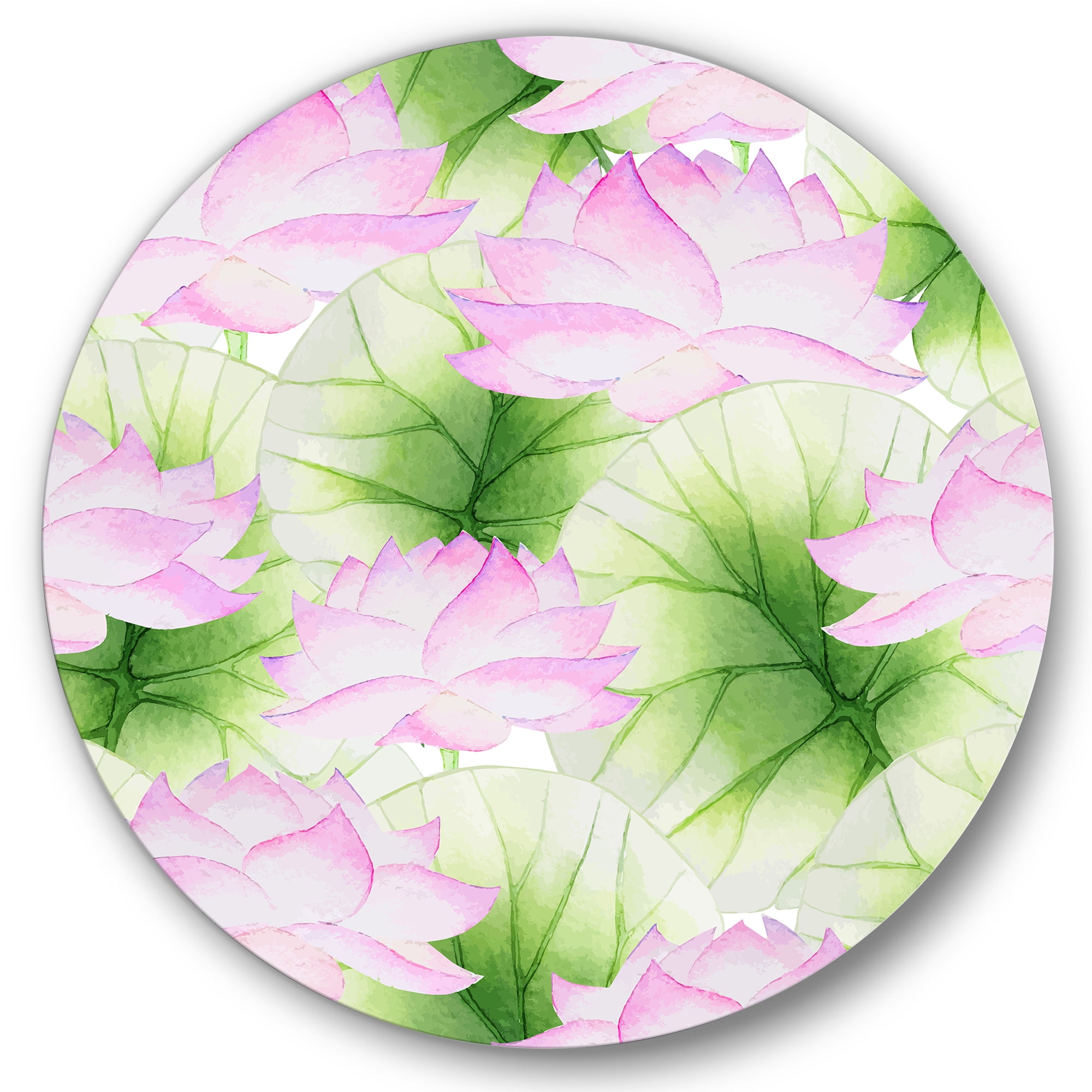 Ancient Pink Lotuses In The Pond IX 11 in x 11 in Painting Art Prints, by Designart