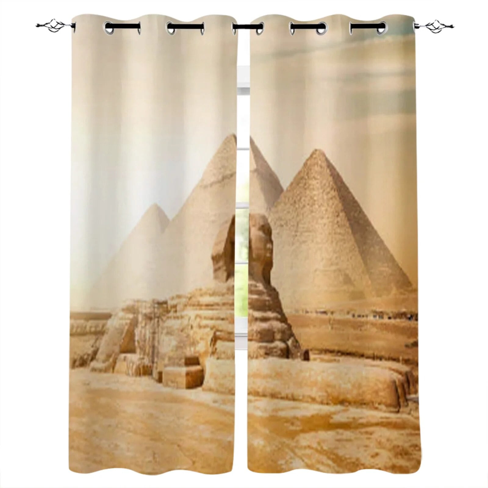 Ancient Pyramids Sphinx Egypt Printed Curtains for Living Room Home