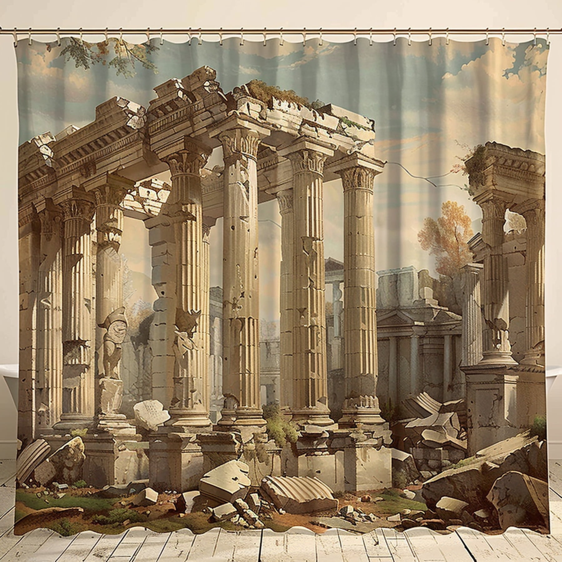 Ancient Roman Architecture Shower Curtain Rome Ruins Landscape Painting ...