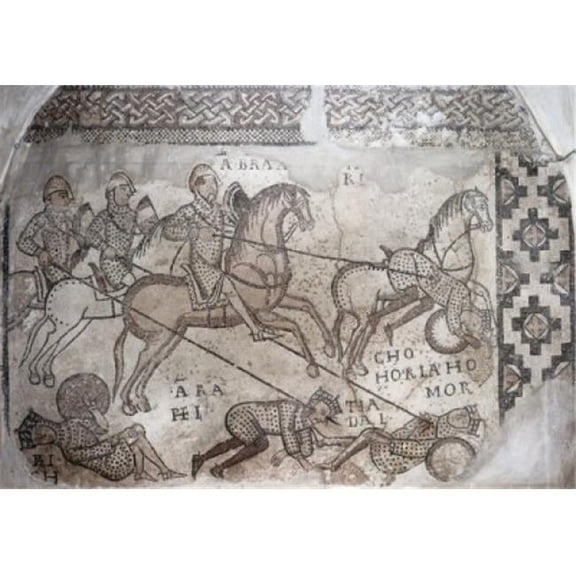 Ancient Roman Authority Roman Art Mosaic Poster Print - 18 x 24 in.