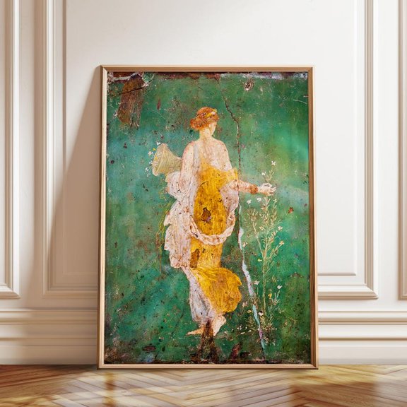 Ancient Roman Goddess Flora Pompeii Fresco Wall Art Print, Unframed Paper Poster 8x10in