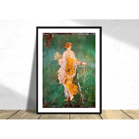 Ancient Roman Goddess Flora Vintage Poster Woman Old Illustration Retro Poster Art, Unframed Paper Poster 8x10in