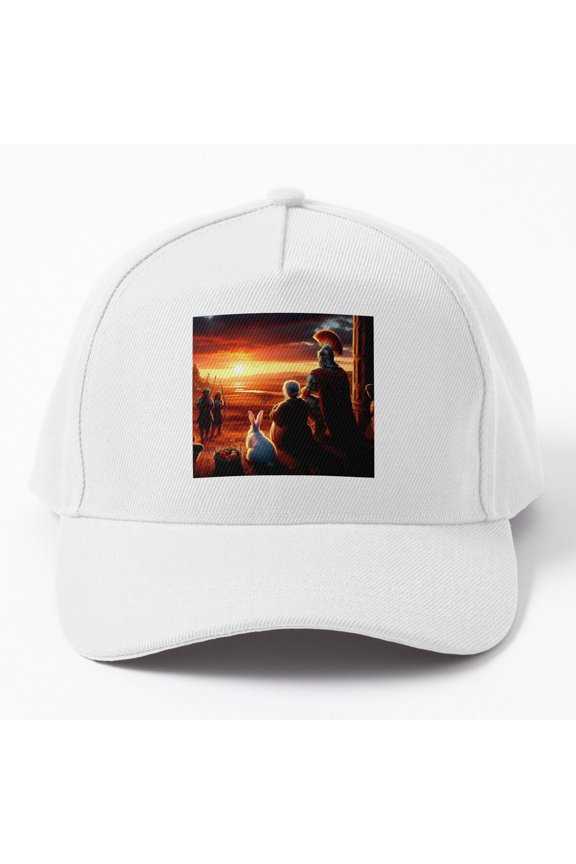Ancient Roman Soldier Rabbit Baseball Hat, Historic Warrior Animal Character Design Cap
