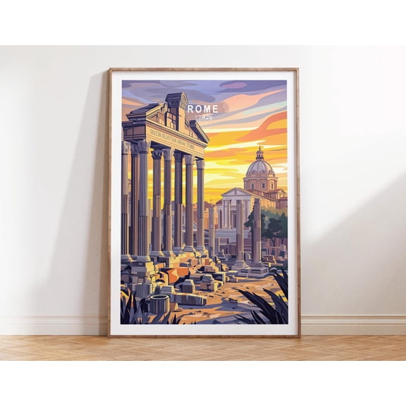 Ancient Rome Italy City Birthday Home Decor Wall Art, Unframed Paper Print Size 8x12